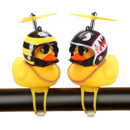 Rubber Duck Car Ornaments - 2 Pack with Bee & Shark Variants