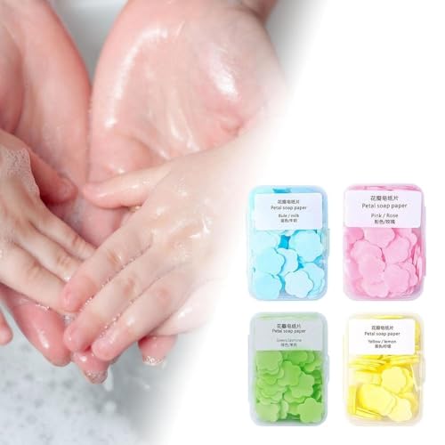 Portable Paper Soap Sheets - 4 Scents, 400 Dissolvable Petals