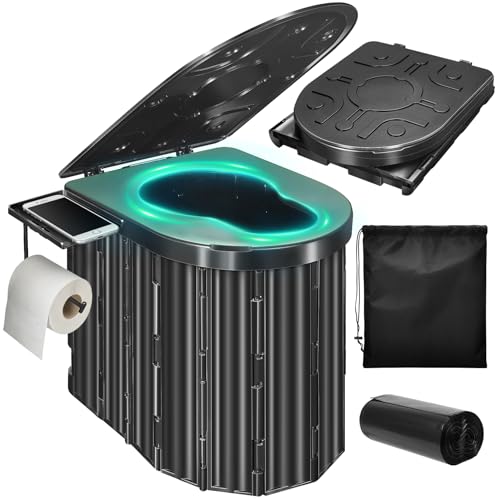 GGC 15-Inch Portable Camping Toilet | Foldable Heavy-Duty Potty for Adults
