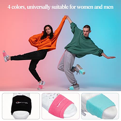 Geyoga Dance Shoe Covers Socks for Dancing on Smooth Floors, 8 Pairs, Black, Gray, Red, Blue
