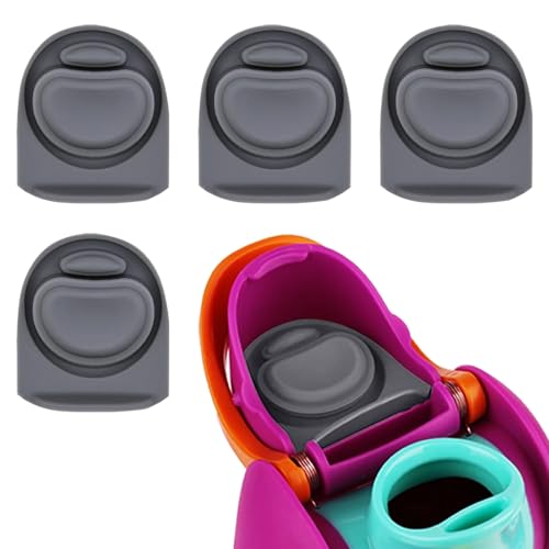 Replacement Silicone Stopper Seal for Water Bottle Lids - 4-Pack Grey