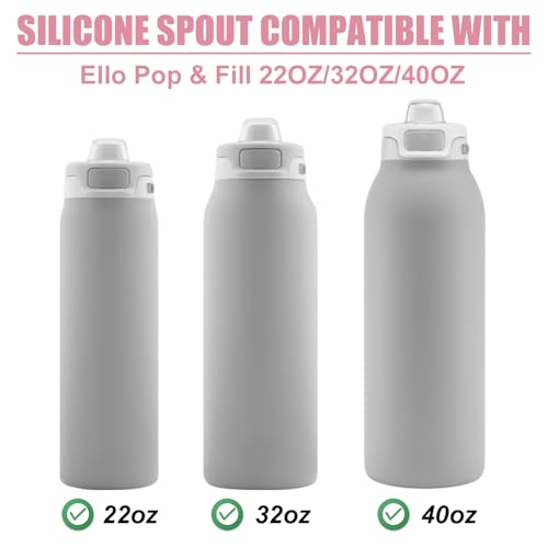 Silicone Spout Replacement for Ello Pop & Fill Water Bottles - 2 Pack