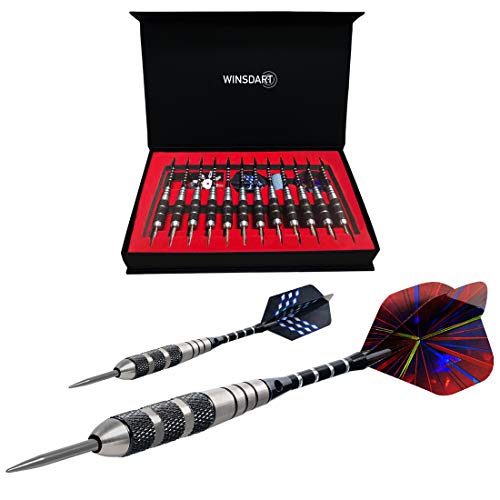 12-Piece Steel Tip Darts Set - 22g with Gift Box & Laser Design