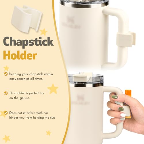 40oz Tumbler Accessory Set - Key Holder, Jewelry & Chapstick Holder - Cream