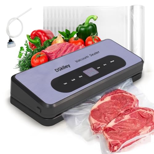 DSKiley Grey Vacuum Sealer Machine for Food Preservation, 80kPa Powerful Suction
