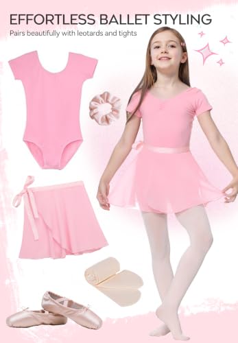Chiffon Ballet Skirt for Girls & Women - Adjustable Wrap - Black, 10-12 Years