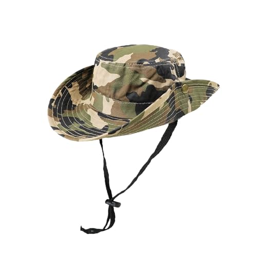 Kids Camouflage Sun Hat UPF 50+ Camo Boonie Bucket Hat 7-14 Years