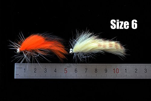 Tigofly 12pcs Weighted Zonker Streamer Trout Flies #6 for Fly Fishing