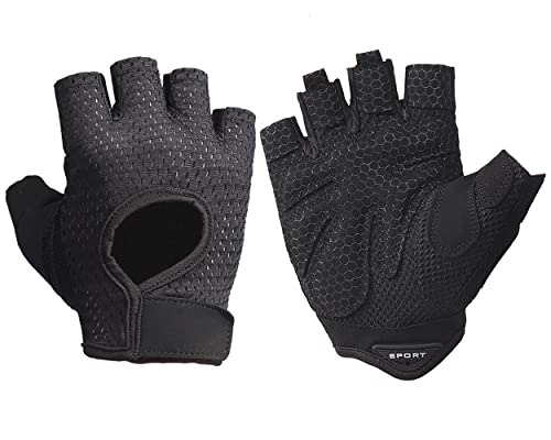 Workout Gloves for Men & Women - Large Black Weight Lifting Gloves