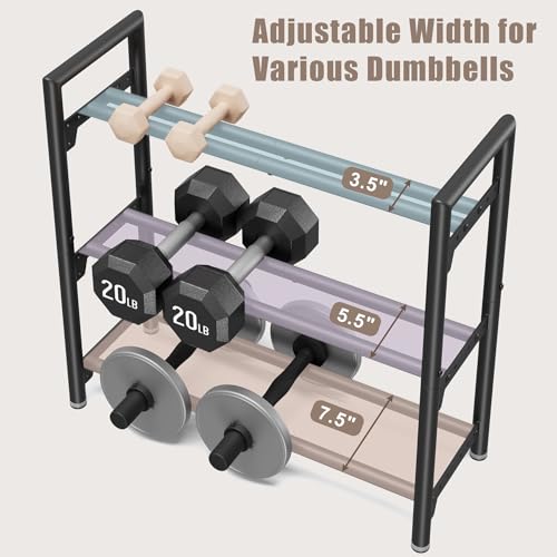 Jusgym Adjustable Dumbbell Rack 400LBS Capacity - Space-Saving Weight Organizer