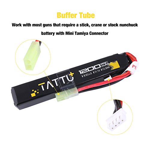 11.1V 1200mAh 25C LiPo Battery Pack for Airsoft Guns