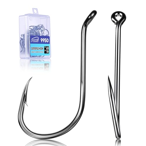Offset Beak Circle Fishing Hooks - 50 Pcs Black Nickel #1/0