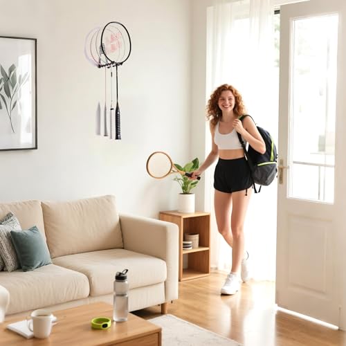ZHMY Black Tennis Racket Storage Hanger Wall Hooks for Garage & Sports