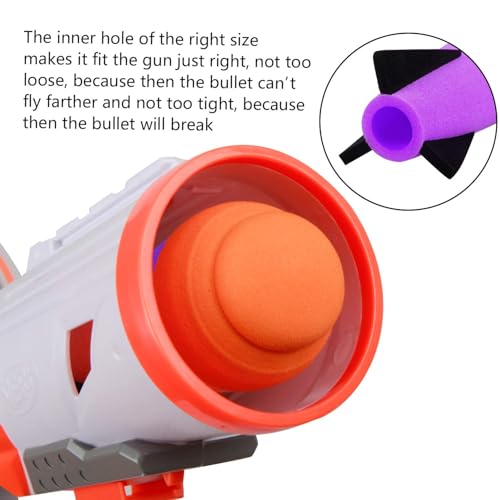 Ruibytree 6-Pack Mega Missile Refills for Nerf N-Strike Elite, Purple