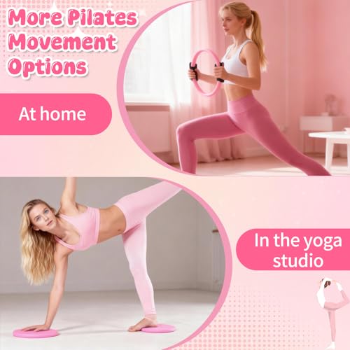 Pilates Equipment Kit for Home Workouts - 18pcs Set - Pink