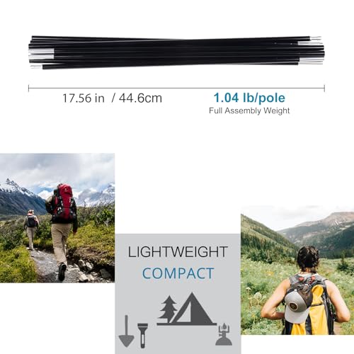 Lightweight Aluminum Tent Pole Repair Kit for Male & Female Ends