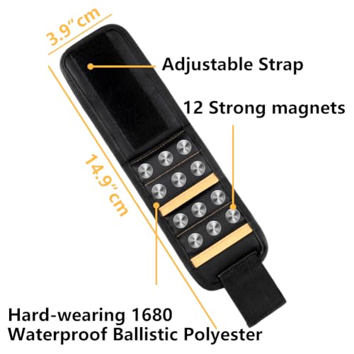 Magnetic Wristband for Holding Screws, Nails & Tools, Strong Magnets, Red