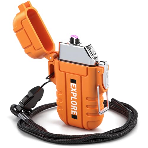 Rechargeable Waterproof Plasma Lighter - Orange Arc Lighter
