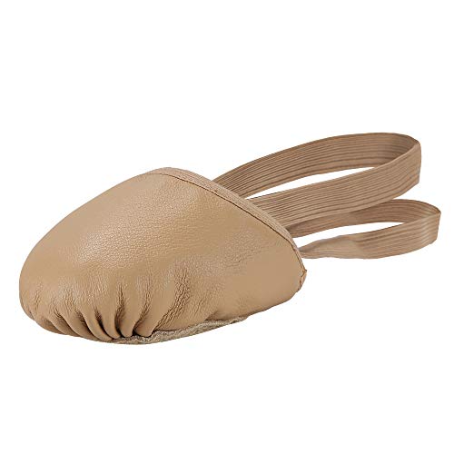 Linodes Leather Pirouette Half Sole Jazz Dance Shoes for Women & Girls - X-Small, Tan