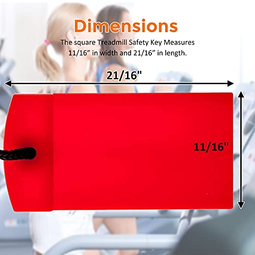 Treadmill Safety Key for Most Brands - Round Key - Square