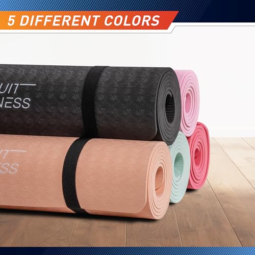 Non-Slip Multi-Purpose Exercise Yoga Mat with Carrying Strap - Mint Green / 1/4-inch