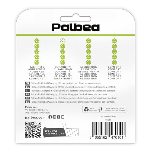 Pickleball OverGrip Tape - Extra Tacky Grip - 3-Pack White