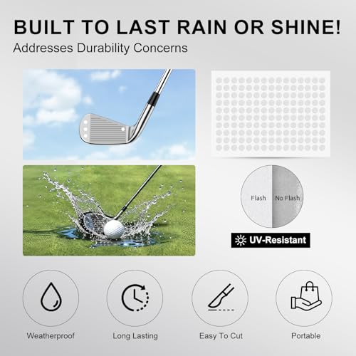 150 Reflective Dot Stickers for Golf Balls & Clubs - White