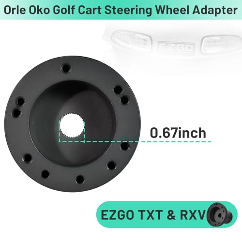 Golf Cart Steering Wheel Adapter for EZGO TXT & RXV – 5/6-Hole, Aluminum