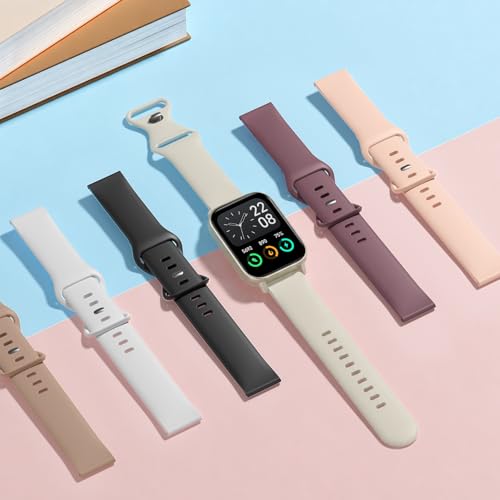 Oanux 6-Pack 22mm Silicone Quick Release Sport Watch Straps for Veryfit IDW Series – Variation 1