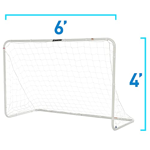 6' x 4' Quick-Setup Steel Soccer Goal - Non-Folding, White