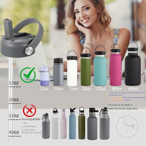 Straw Lid for Hydro Flask Wide Mouth 32/40 oz - Rock Ash