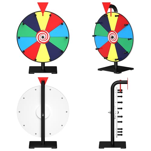 Facilife 12 Inch Color Prize Wheel Spinner with Stand for Carnivals & Trade Shows