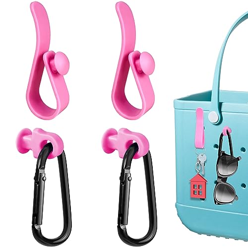 4Pcs Hooks Set for Bogg Bag - Pink Carabiner Key Chain Holder