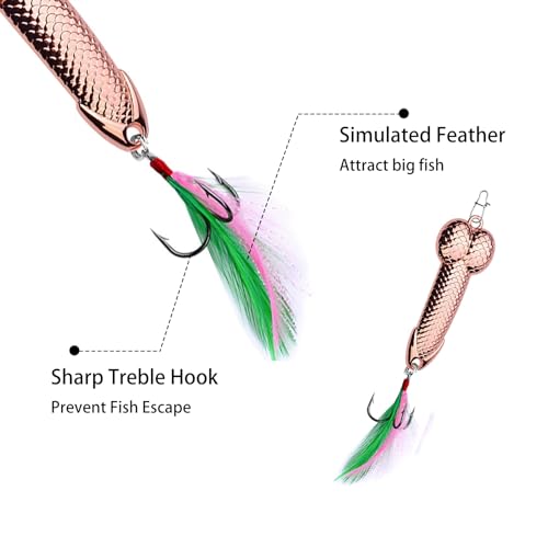 Funny Fishing Lures Set - 4pcs Zinc Alloy Spoon Baits