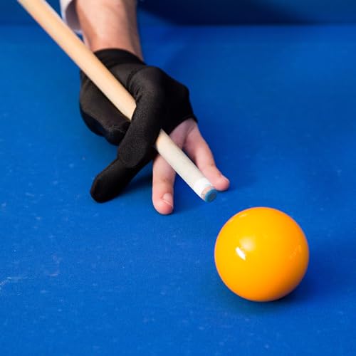 3-Finger Billiard Glove for Left Hand - Breathable Spandex - One Size, Black