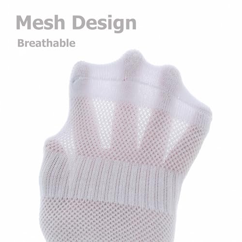 Boys Athletic Socks - Half Cushion Crew Cotton Socks for Kids, 7-10 Years - White, 4 Pack