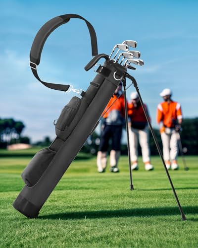 Lightweight Golf Stand Bag - Black, 2.3lb, Insulated Cooler Pocket