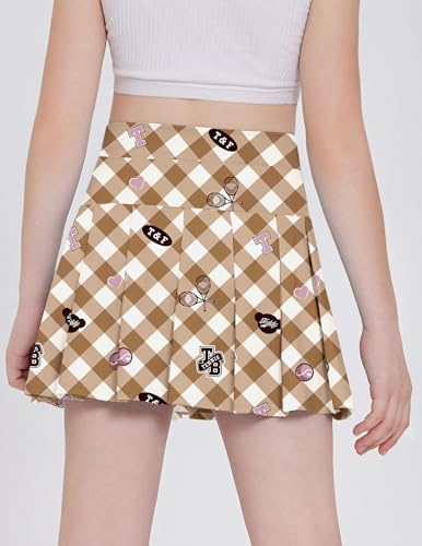 Girls Tennis Skirts with Pockets - Athletic Pleated Golf Skorts, 6-7 Years