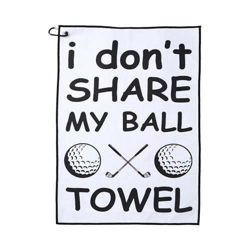Funny Golf Towel - Durable Waffle Microfiber Club Cleaner with Clip