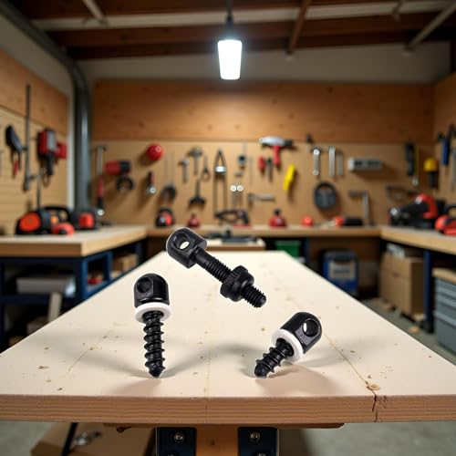 Black Swivel Sling Studs - 3 Pcs Wood Screw Mounts