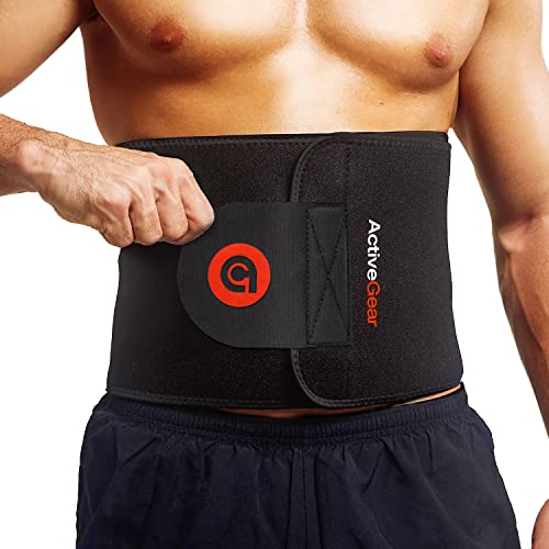 Waist Trimmer & Trainer Belt - Adjustable Fit - Red Medium