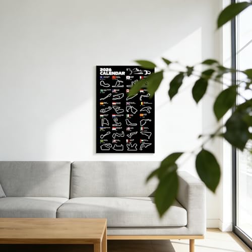 Formula 1 Poster Wall Art - Black Canvas Print (23.6x15.7 inch)