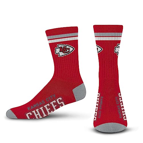 Kansas City Chiefs 2 Stripe Crew Socks - Medium Size