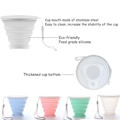 Collapsible Silicone Travel Cup - 250ml Portable Camping Mug - Transparent