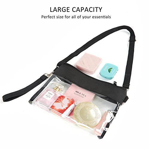 Clear Stadium Bag - Transparent Crossbody Purse for Events