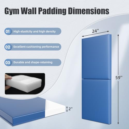 60-Inch Gym Wall Padding - 2-Inch Thick Protective Pads