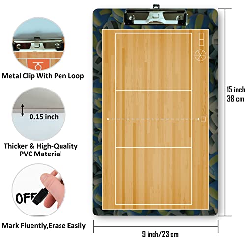 Volleyball Coach Clipboard - Double-Sided Dry Erase Board