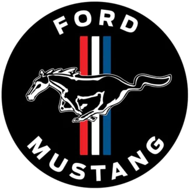 Mustang Pony Vinyl Sticker - 4 Inch Round Decal for Car & Laptop