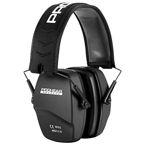 Shooting Ear Protection Earmuffs - Slim Passive Design with Black Foam Ear Pads