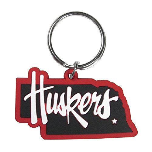 Nebraska Cornhuskers Home State Key Chain - Flexible Rubber Fob